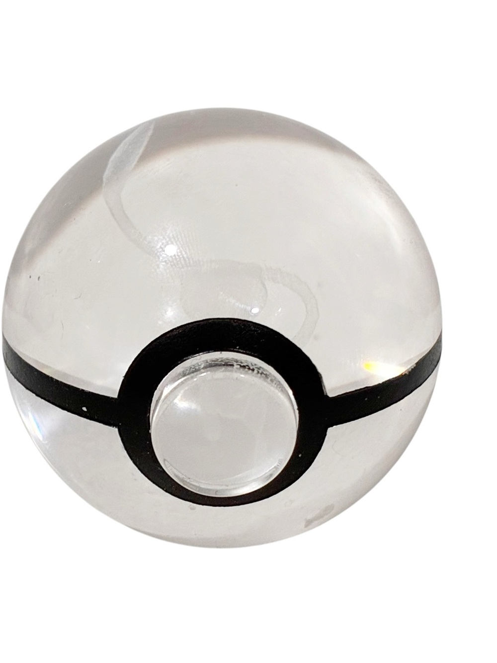 Pokemon Clear Glass 3-D Mew Poke Ball Display Paperweight Collectible